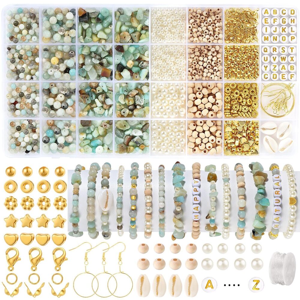 6398 Spacer Beads and Natural Stone Beads Bracelet Making Kit